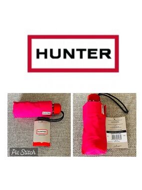 Hunter Original Mini Compact Umbrella In Bright Pink